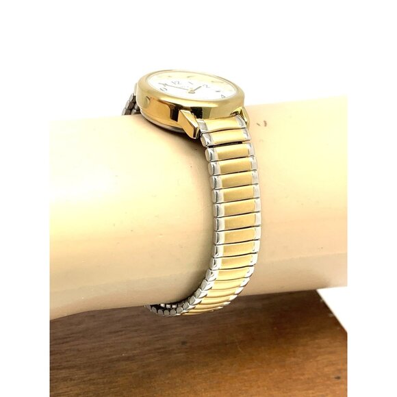 Timex Women's Watch T2H491 Indiglo Quartz Two Tone White Dial Expansion Band - Picture 12 of 14